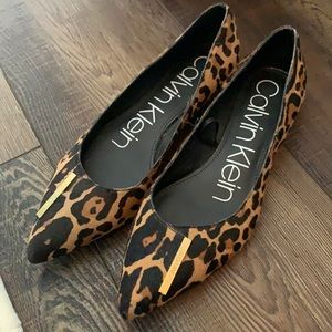 Calvin Klein cheetah loafers
